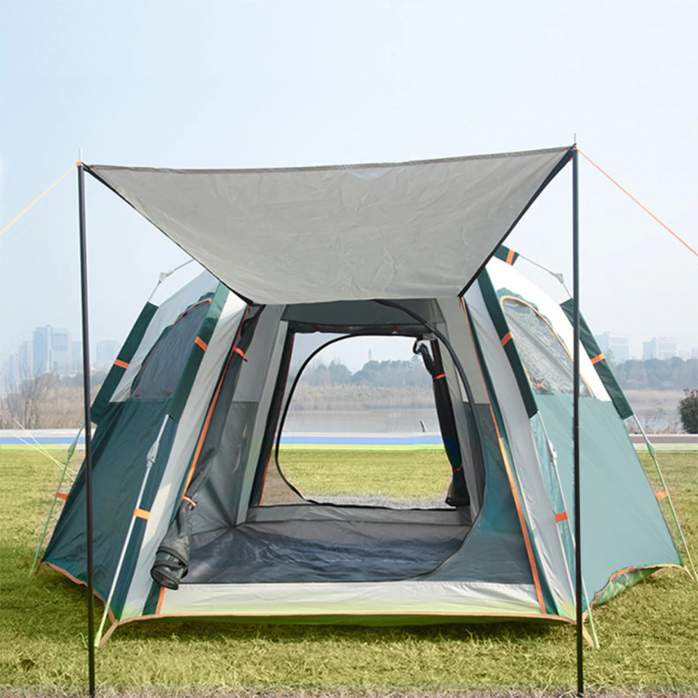 Cheap Goat Tents Automatic Camping Tent For Outdoor Camping Hiking Hexagon Tent Waterproof Big Space Travel Tent Hight Quality Camping Shelters   